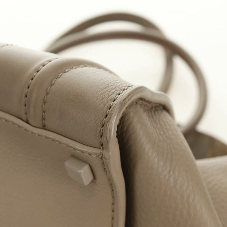 【日本直送】CELINE Luggage 小方形 Phantom 手提包,米色皮革,正品,貨號 190074M-13