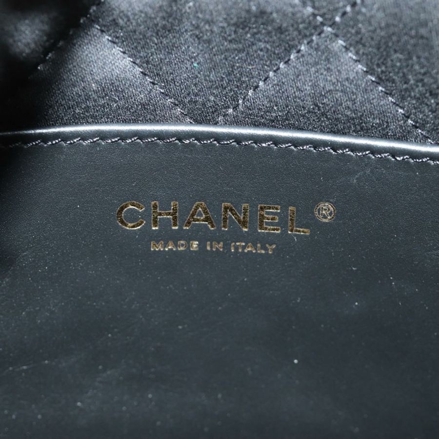 【日本直送】香奈兒 (CHANEL) 22 鏈條手提包,羊皮材質,黑色,金色雙C標誌,正品編號 190198SAM-22