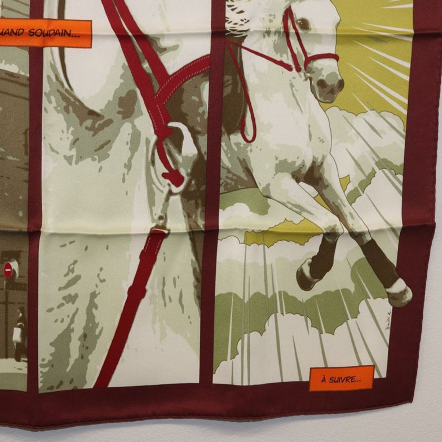 【日本直送】HERMES Carre 70 圍巾「QUAND SOUDAIN」真絲紅色正品 190192M-9