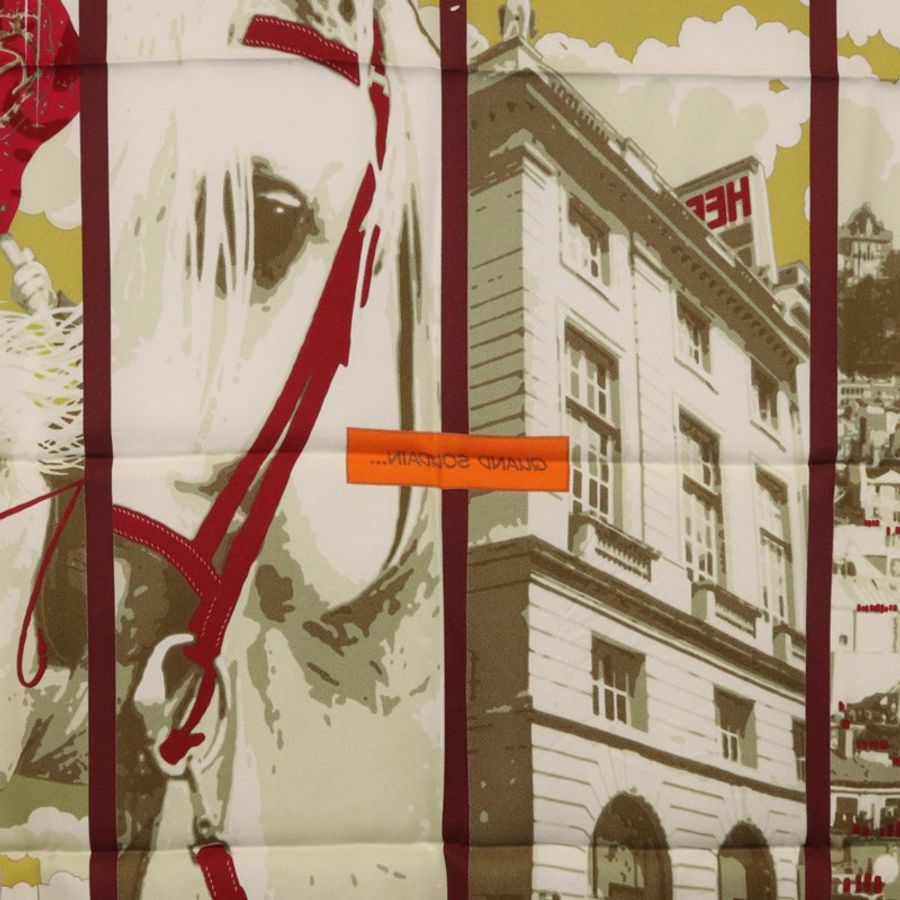 【日本直送】HERMES Carre 70 圍巾「QUAND SOUDAIN」真絲紅色正品 190192M-17