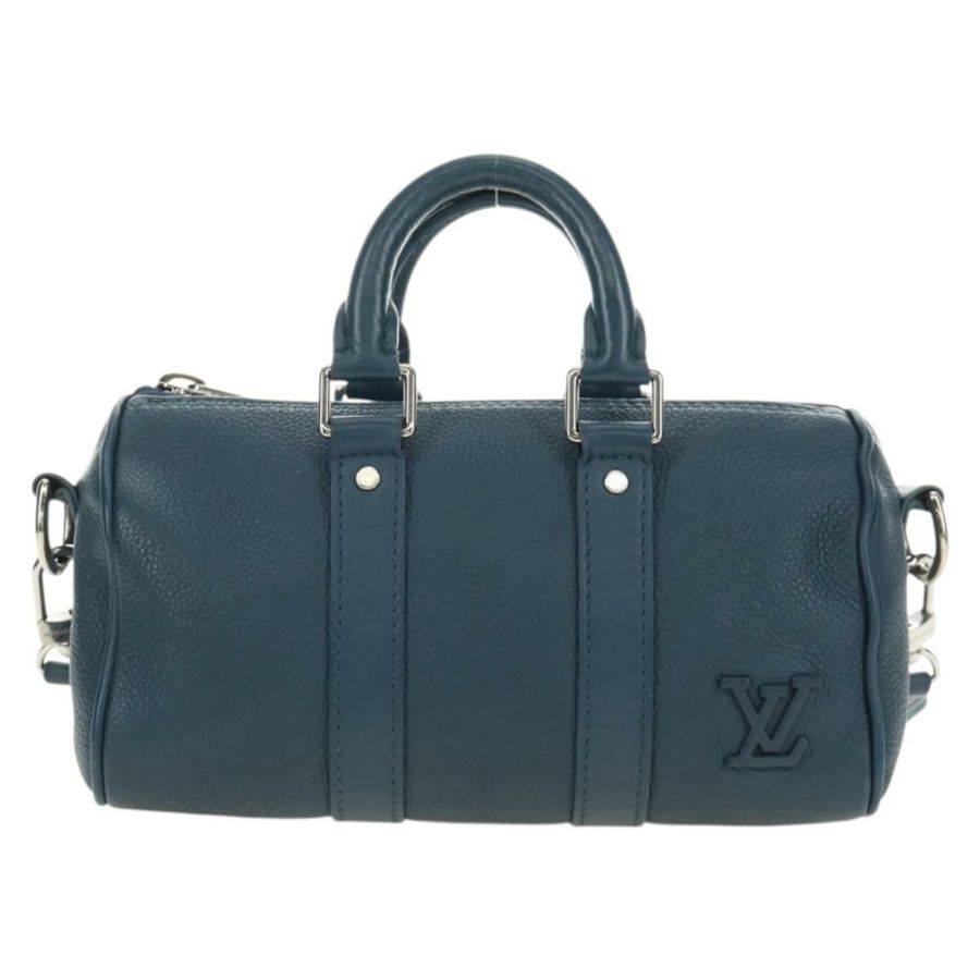 【日本直送】路易威登 Aerogram Keepall XS 旅行包,藍色皮革,貨號 M81003,LV 正品,編號 189893M-12