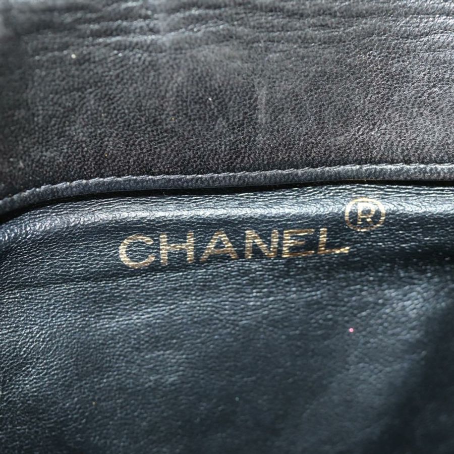 【日本直送】香奈兒 (CHANEL) 絎縫鏈條雙肩包,羊皮材質,金色/黑色,CC 標誌,貨號 189831SV-22