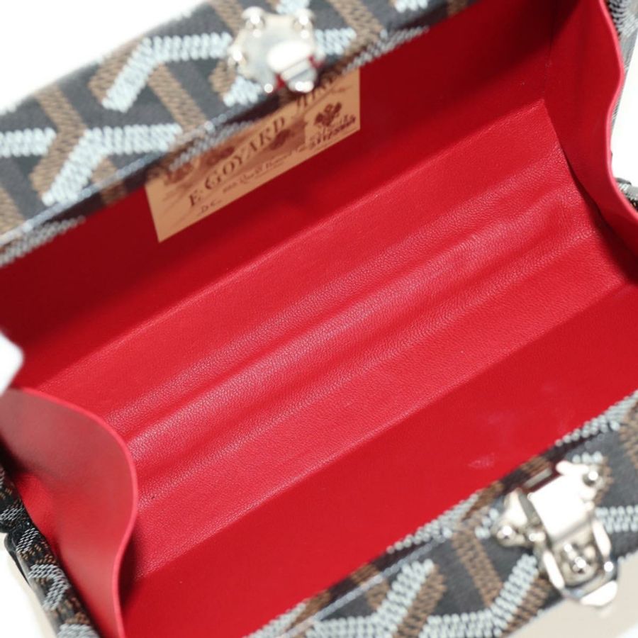 【日本直送】GOYARD 人字紋 Minodiere 行李箱包 PVC 黑色銀色 正品 189823SM-9
