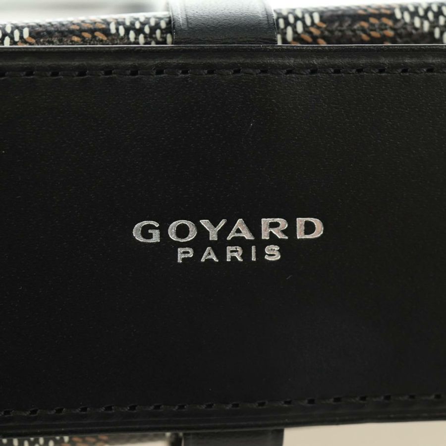 【日本直送】GOYARD 人字紋 Minodiere 行李箱包 PVC 黑色銀色 正品 189823SM-18