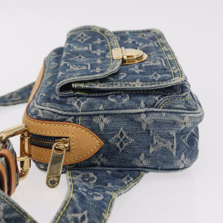 【日本直送】路易威登 Monogram 牛仔布腰包/斜背包 藍色 M95347 LV 正品 190155SAV-3
