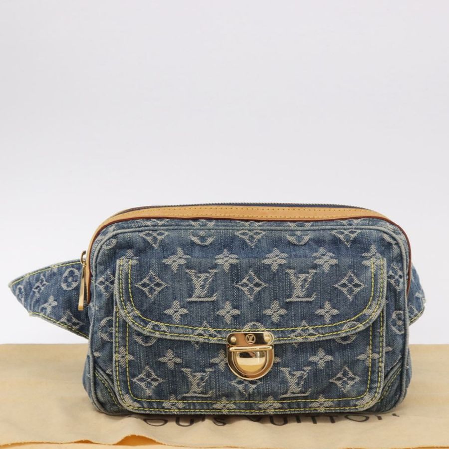 【日本直送】路易威登 Monogram 牛仔布腰包/斜背包 藍色 M95347 LV 正品 190155SAV-11