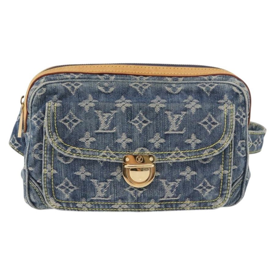 【日本直送】路易威登 Monogram 牛仔布腰包/斜背包 藍色 M95347 LV 正品 190155SAV-12