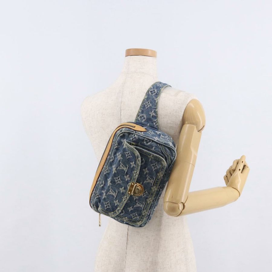 【日本直送】路易威登 Monogram 牛仔布腰包/斜背包 藍色 M95347 LV 正品 190155SAV-23