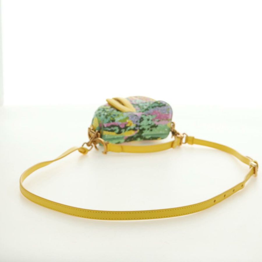 【日本直送】Christian Dior 迷你馬鞍包帆布串珠兩用綠金配色 正品 190200SAM-7