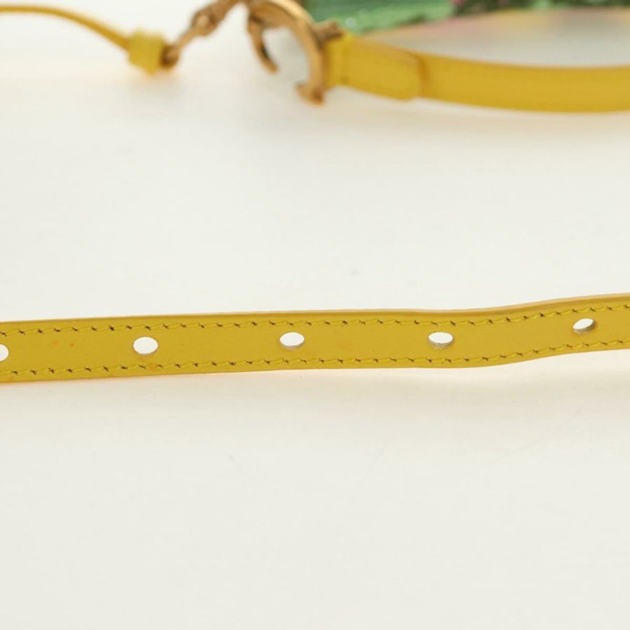【日本直送】Christian Dior 迷你馬鞍包帆布串珠兩用綠金配色 正品 190200SAM-8