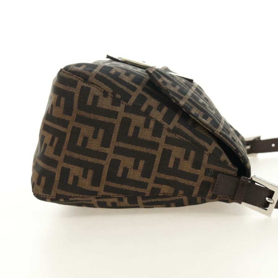 【日本直送】FENDI Zucca帆布Mamma Baguette單肩包 黑色棕色 正品 190478V-3