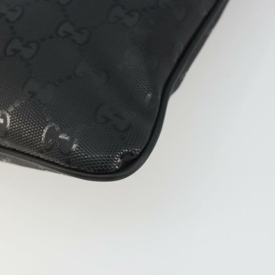 【日本直送】GUCCI GG Implementation 單肩包 PVC 黑色銀色 201538 Auth 186648V-7