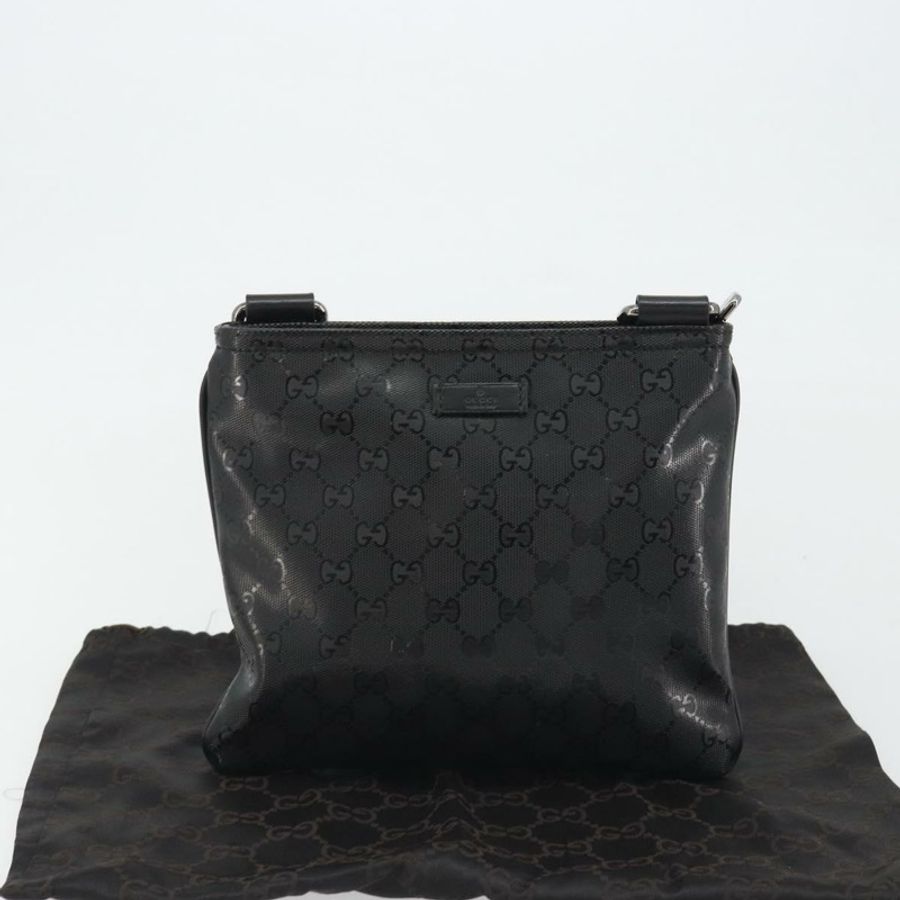 【日本直送】GUCCI GG Implementation 單肩包 PVC 黑色銀色 201538 Auth 186648V-11