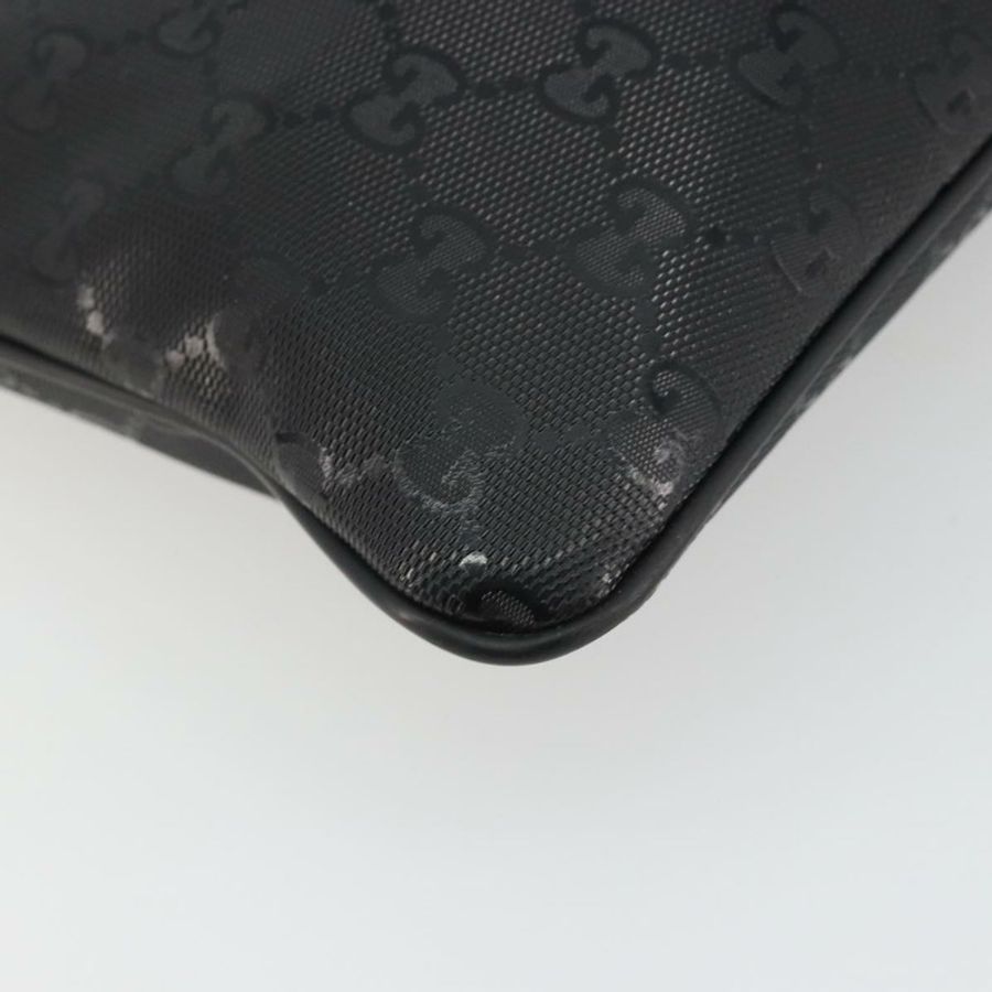 【日本直送】GUCCI GG Implementation 單肩包 PVC 黑色銀色 201538 Auth 186648V-14