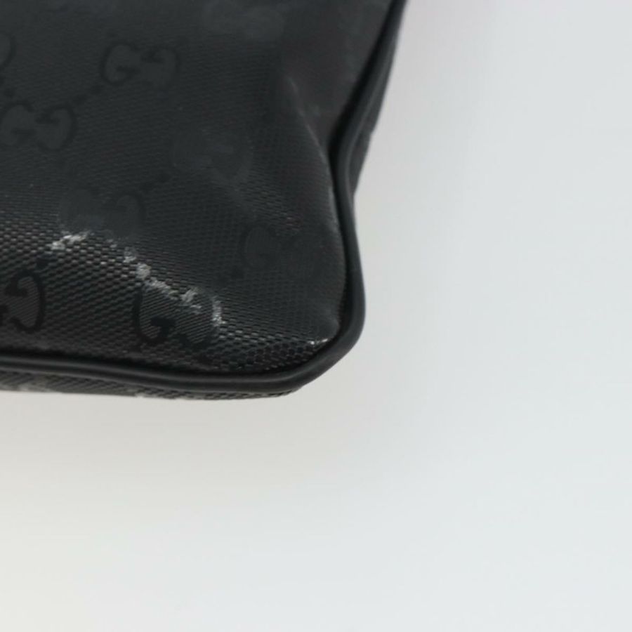 【日本直送】GUCCI GG Implementation 單肩包 PVC 黑色銀色 201538 Auth 186648V-15
