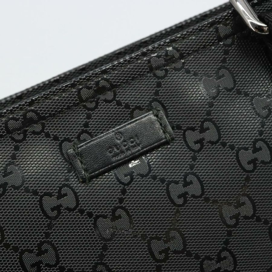 【日本直送】GUCCI GG Implementation 單肩包 PVC 黑色銀色 201538 Auth 186648V-17