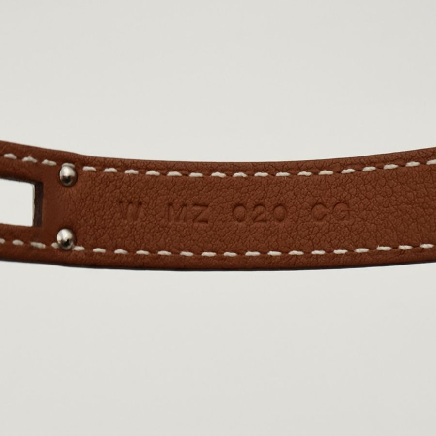 HERMES Swift皮革Kelly Double Tour Bracelet手帶Gold-7