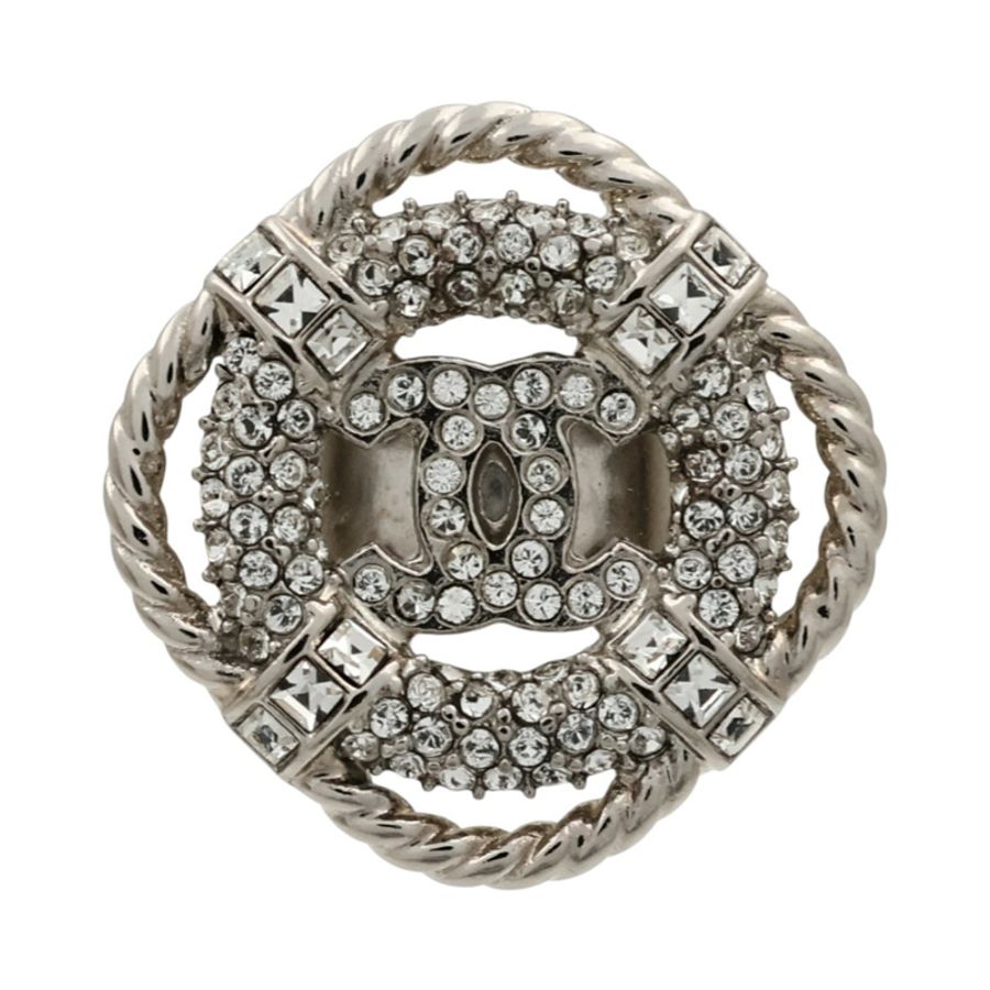 CHANEL 金屬/Strass Crystal Lifesaver CC Ring戒指-1