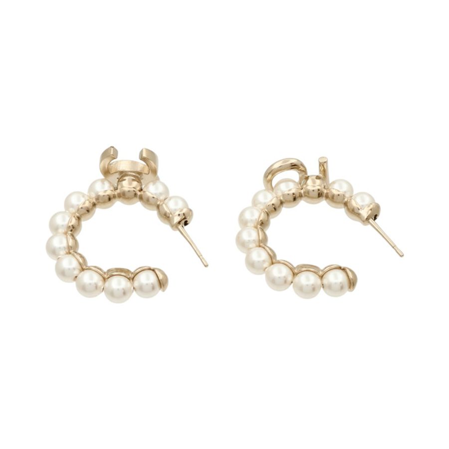 CHANEL 金屬/仿珍珠Pearl Wreath Earrings耳環-3