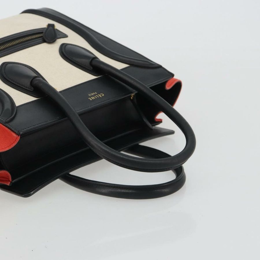 【日本直送】CELINE Luggage Micro Shopper 手提包 帆布 米色 金色 正品 190479A-6