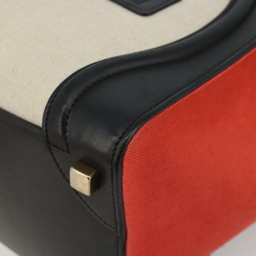 【日本直送】CELINE Luggage Micro Shopper 手提包 帆布 米色 金色 正品 190479A-13