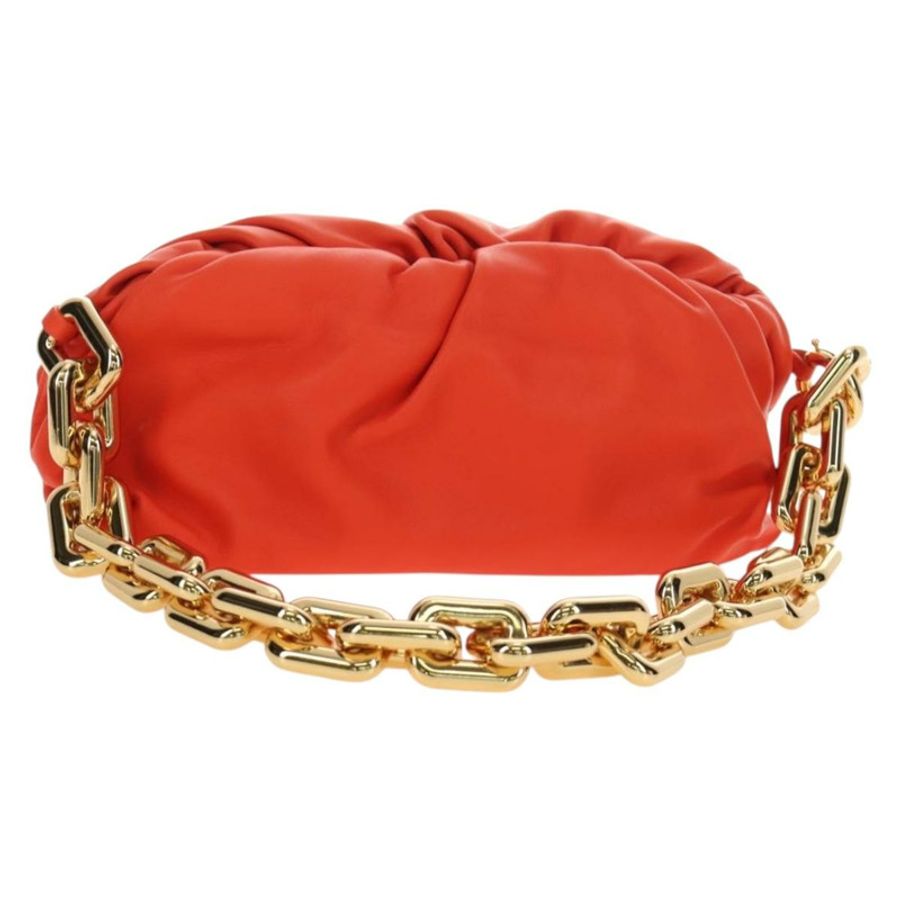 【日本直送】BOTTEGA VENETA 鏈條包款肩背包 皮革 橘色 金色 正品 190460SV-0