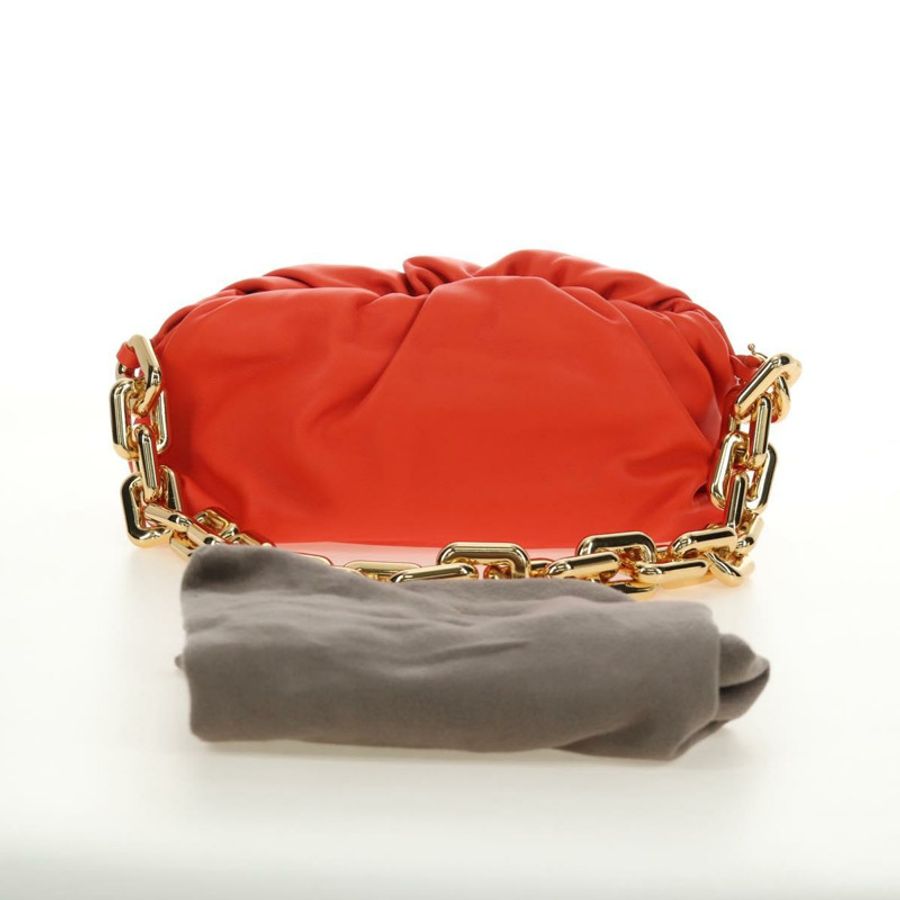 【日本直送】BOTTEGA VENETA 鏈條包款肩背包 皮革 橘色 金色 正品 190460SV-11