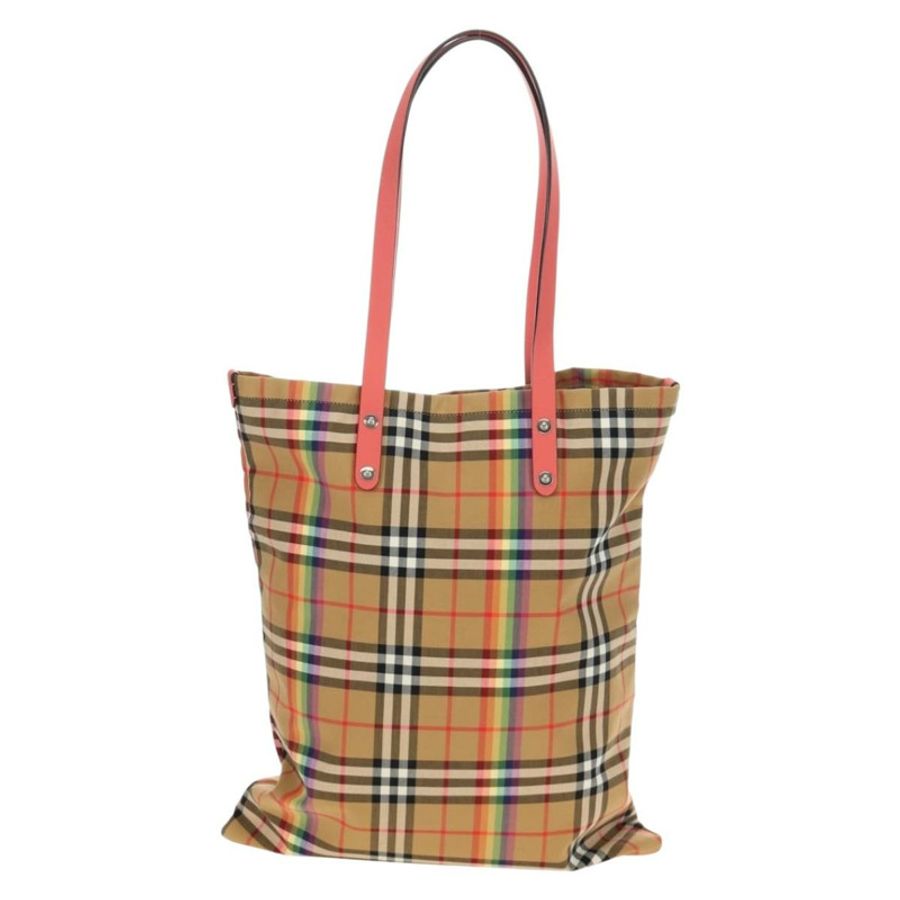 【日本直送】BURBERRY Nova 格紋帆布手提包 米色 銀色 正品 190455M-1