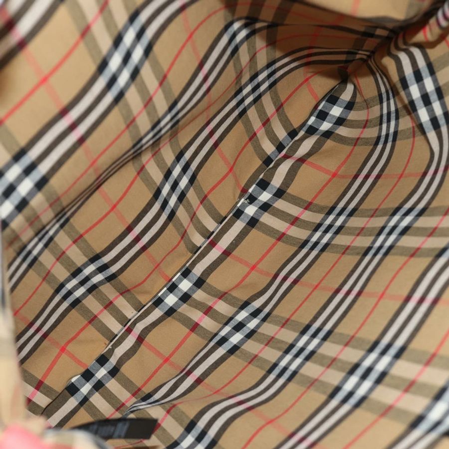 【日本直送】BURBERRY Nova 格紋帆布手提包 米色 銀色 正品 190455M-9