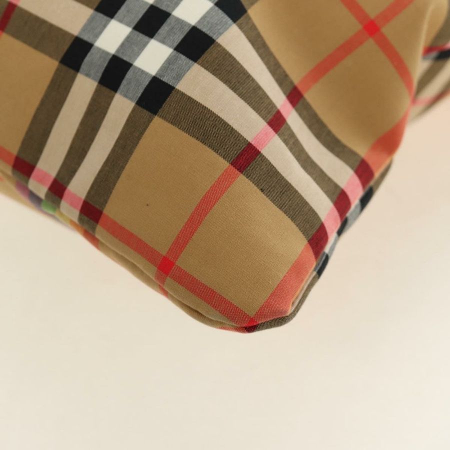 【日本直送】BURBERRY Nova 格紋帆布手提包 米色 銀色 正品 190455M-15