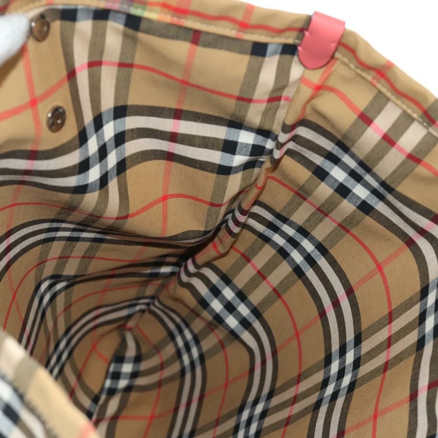 【日本直送】BURBERRY Nova 格紋帆布手提包 米色 銀色 正品 190455M-18
