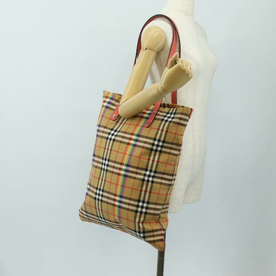 【日本直送】BURBERRY Nova 格紋帆布手提包 米色 銀色 正品 190455M-20
