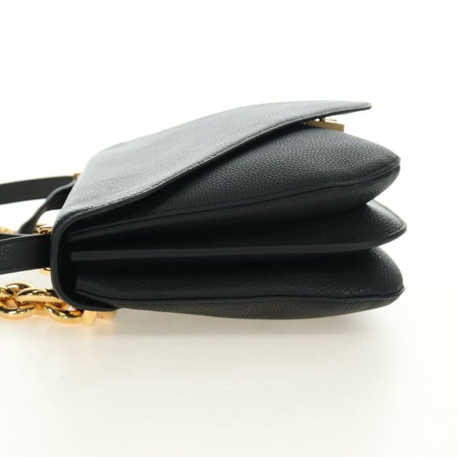 【日本直送】BOTTEGA VENETA 鏈條單肩包 皮革 2way 黑色 金色 Auth 190448V-2