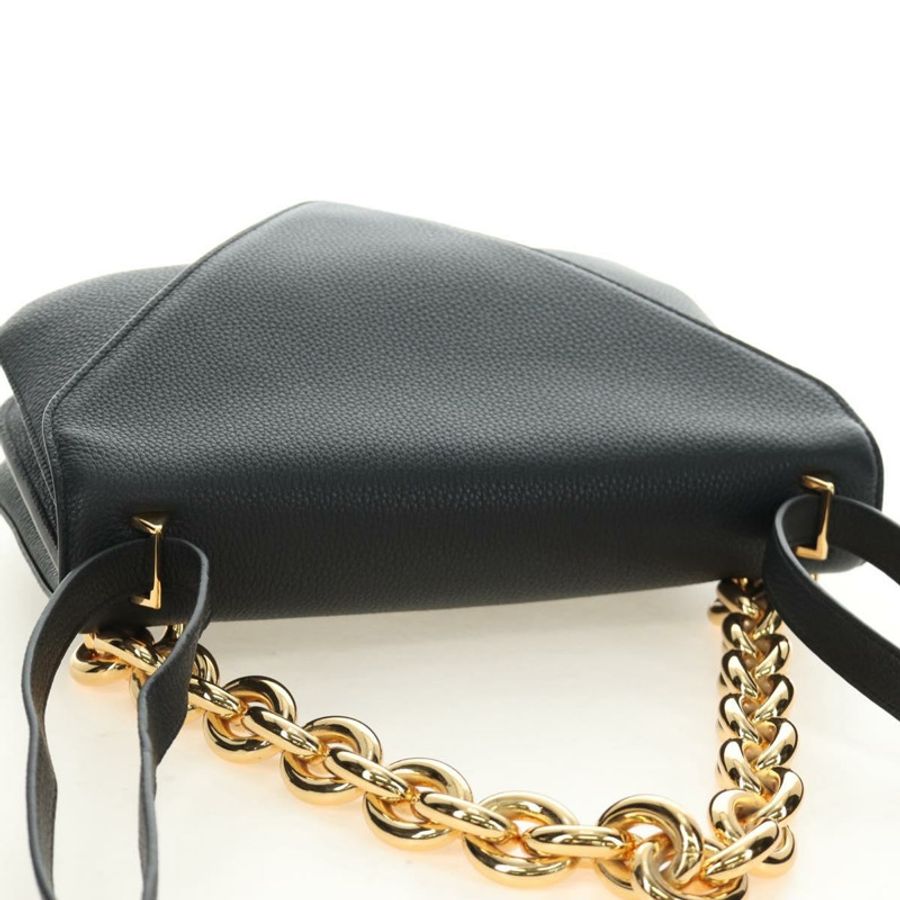 【日本直送】BOTTEGA VENETA 鏈條單肩包 皮革 2way 黑色 金色 Auth 190448V-5