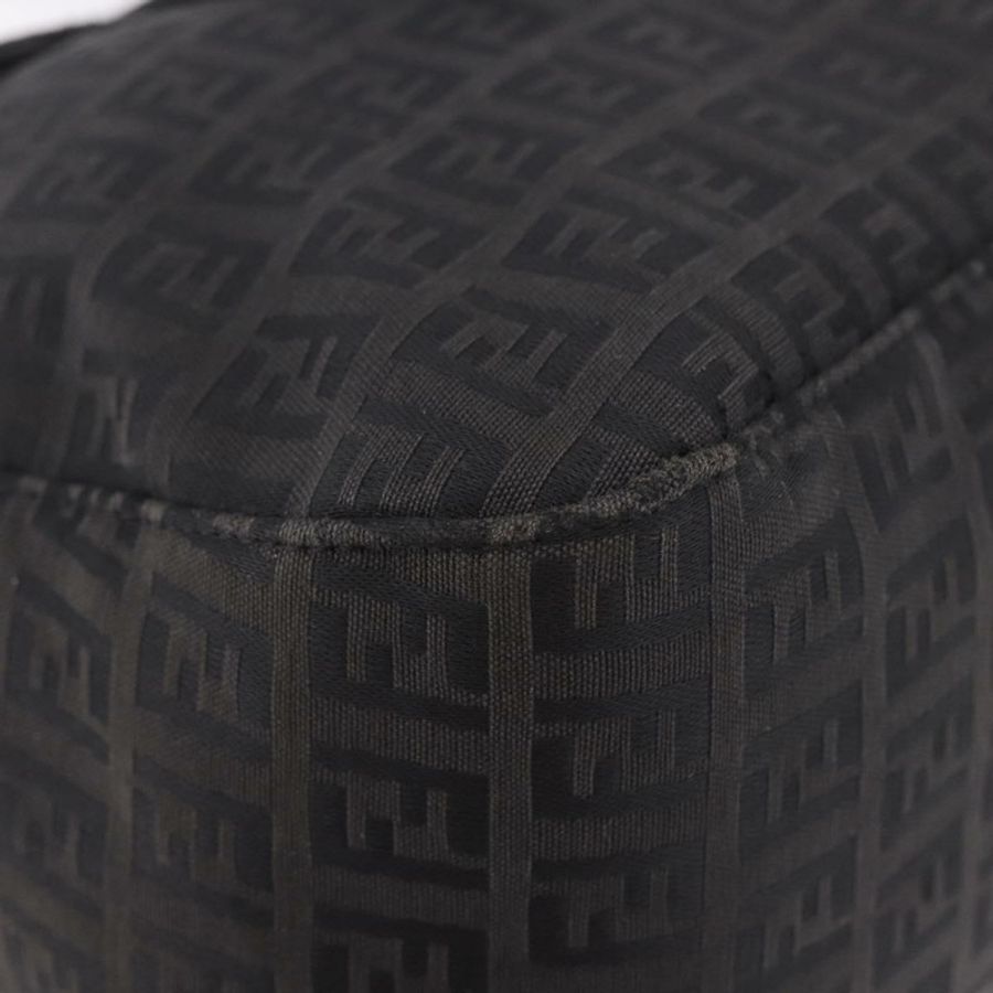 【日本直送】FENDI Zucchino帆布Mamma Baguette單肩包 黑色 銀色 正品 186623A-8
