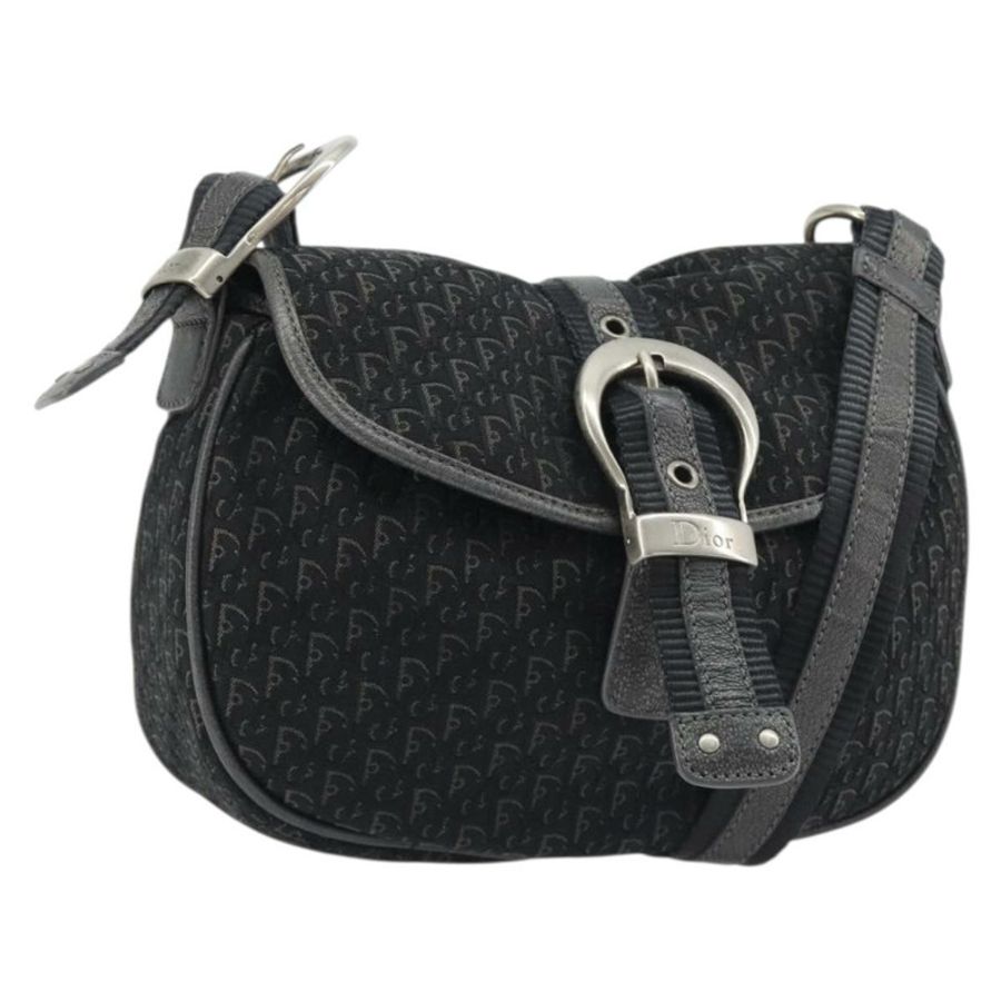 【日本直送】Christian Dior Trotter帆布肩背包 黑色 銀色 正品 186592A-0