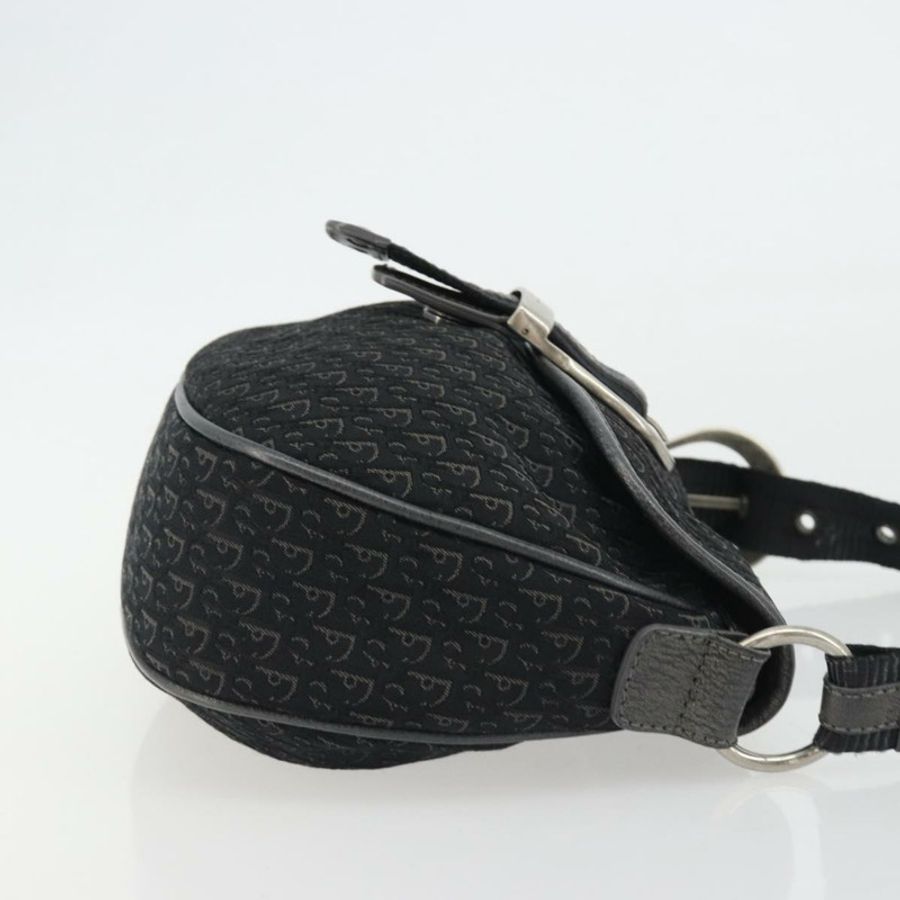 【日本直送】Christian Dior Trotter帆布肩背包 黑色 銀色 正品 186592A-2