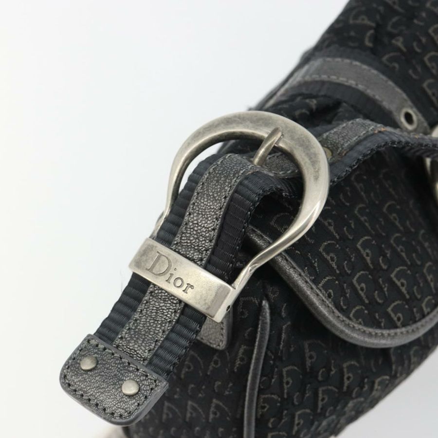【日本直送】Christian Dior Trotter帆布肩背包 黑色 銀色 正品 186592A-8