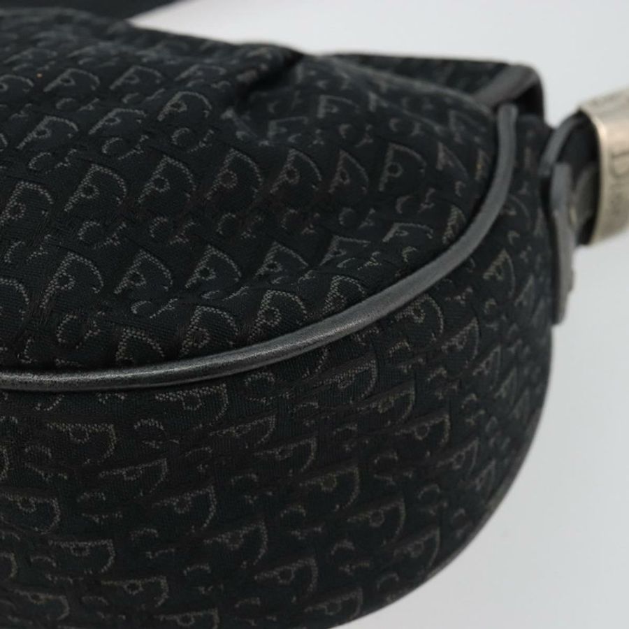 【日本直送】Christian Dior Trotter帆布肩背包 黑色 銀色 正品 186592A-15