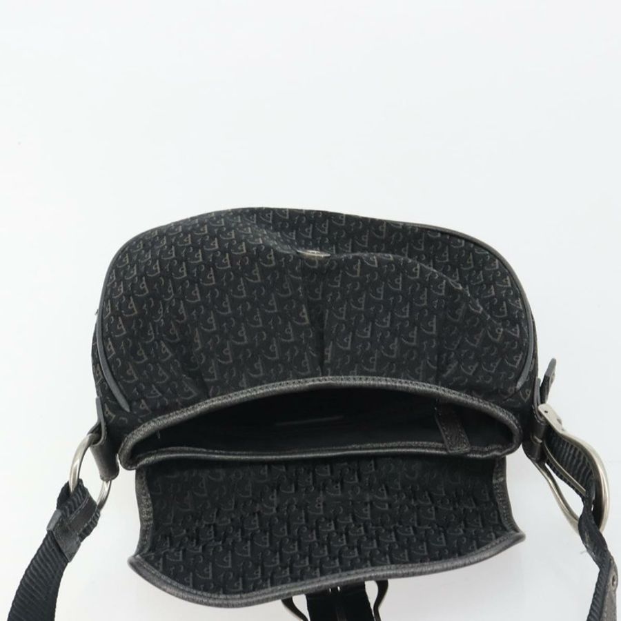 【日本直送】Christian Dior Trotter帆布肩背包 黑色 銀色 正品 186592A-17