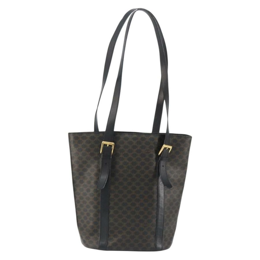【日本直送】CELINE Macadam帆布肩背包 PVC皮革 黑色 金色 正品 190902A-1
