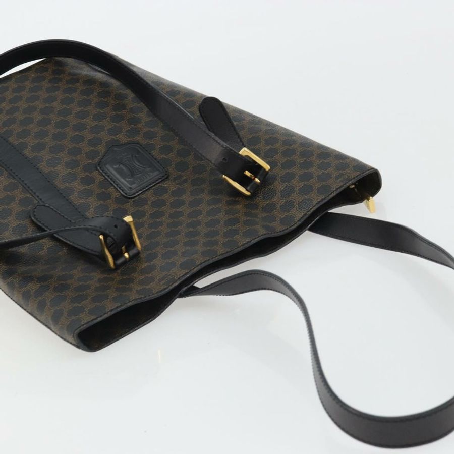 【日本直送】CELINE Macadam帆布肩背包 PVC皮革 黑色 金色 正品 190902A-5