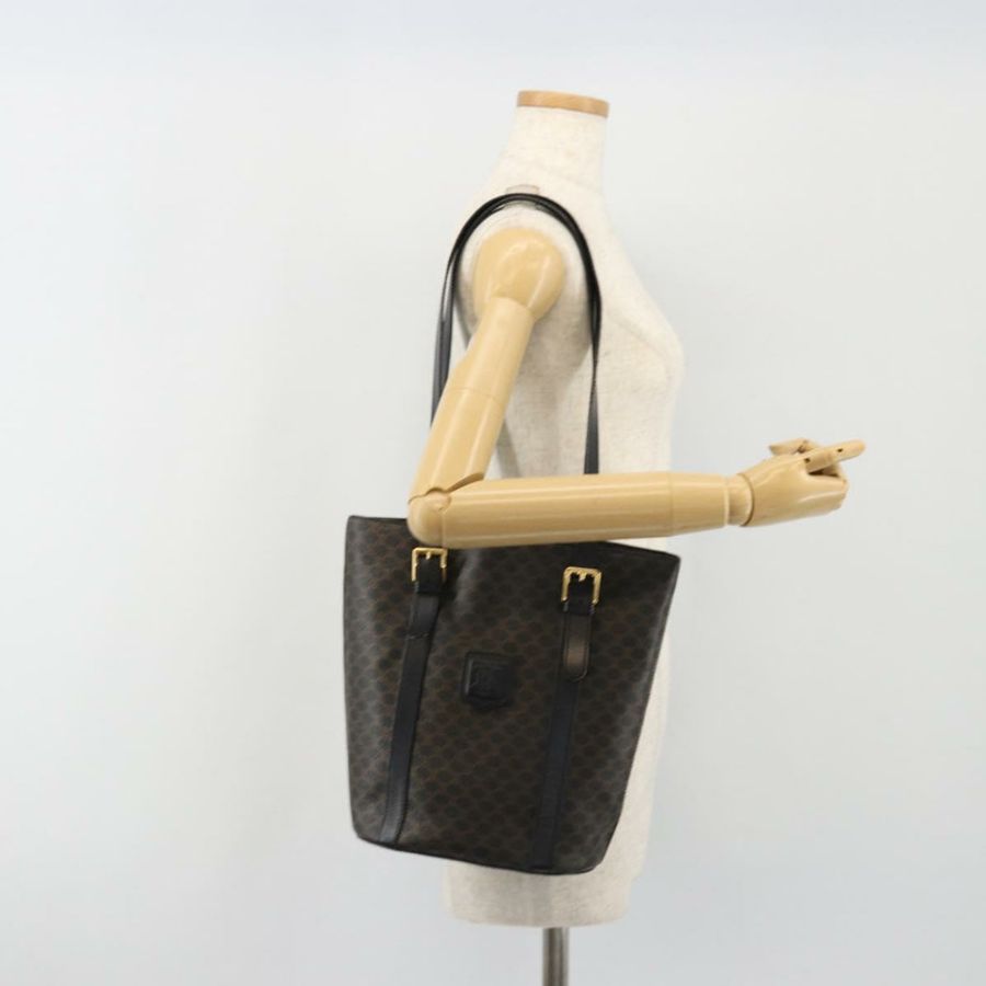 【日本直送】CELINE Macadam帆布肩背包 PVC皮革 黑色 金色 正品 190902A-23