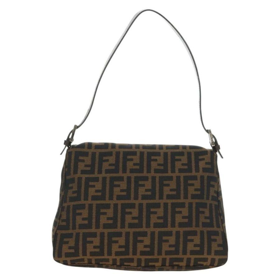【日本直送】FENDI Zucca帆布Mamma Baguette單肩包 黑色棕色 正品 191291SAV-1
