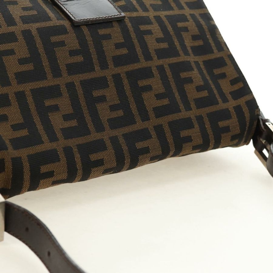 【日本直送】FENDI Zucca帆布Mamma Baguette單肩包 黑色棕色 正品 191291SAV-5