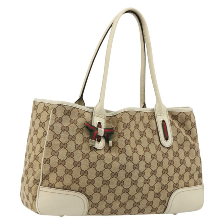 【日本直送】GUCCI GG帆布Princi托特包 米色 金色 163805 正品 191309V-0