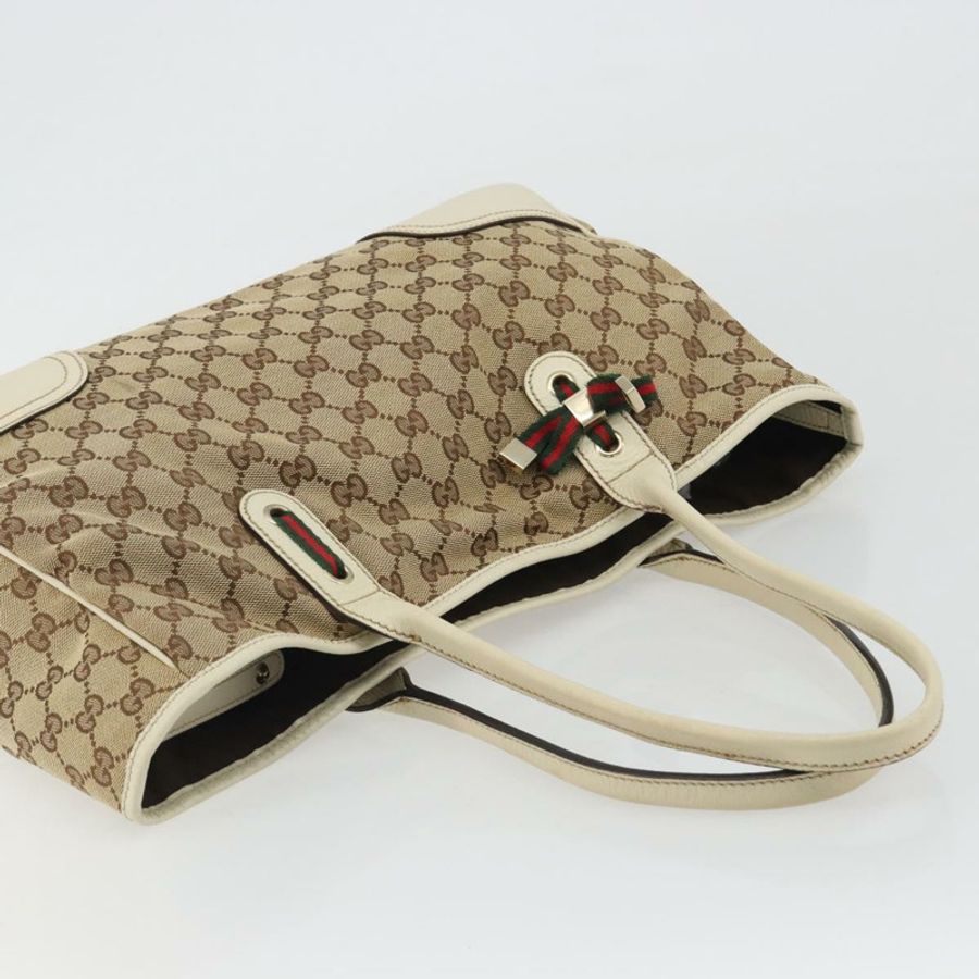 【日本直送】GUCCI GG帆布Princi托特包 米色 金色 163805 正品 191309V-5