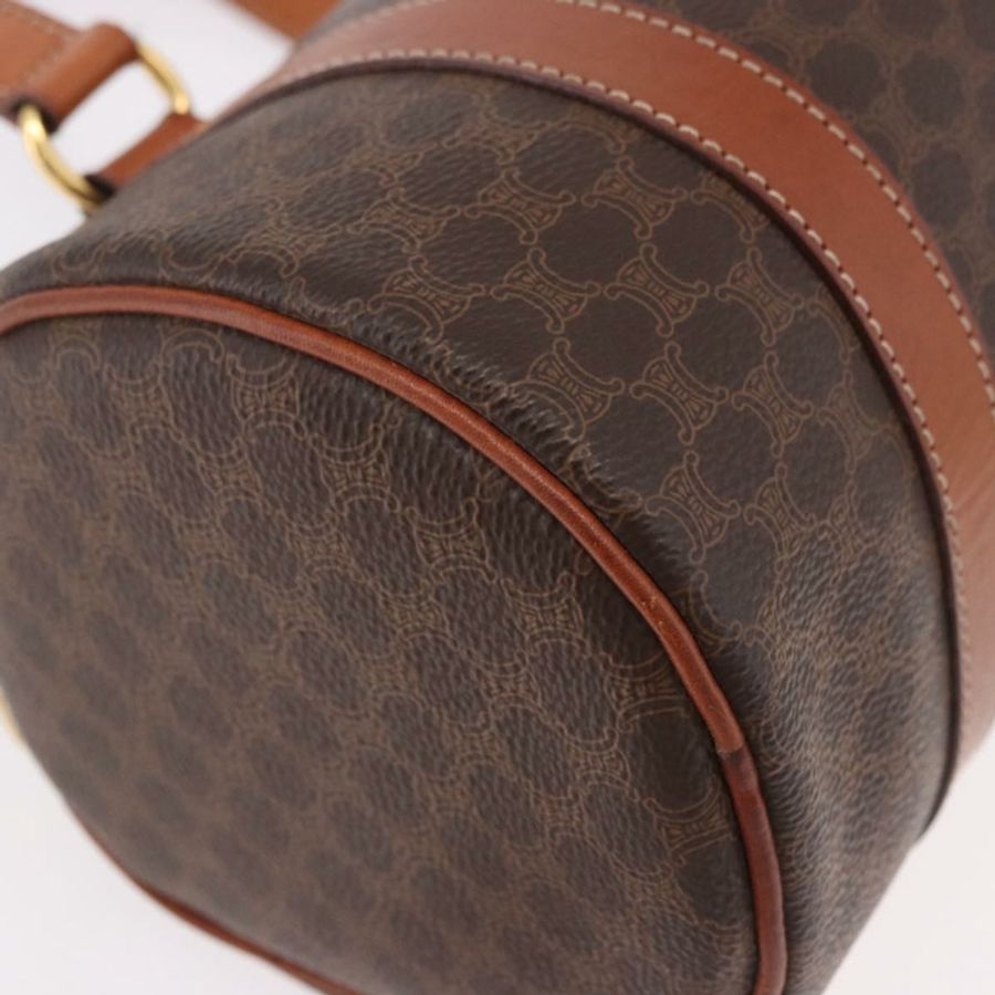 【日本直送】CELINE Macadam帆布手提包 PVC皮革 棕色 金色 正品 190930A-13