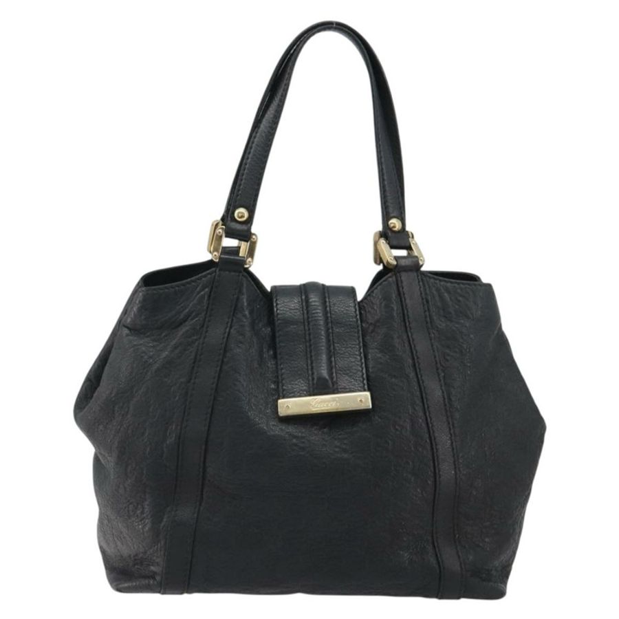 【日本直送】GUCCI GG帆布Guccissima托特包,黑色/金色皮革款,貨號233607,正品編號190389A-1