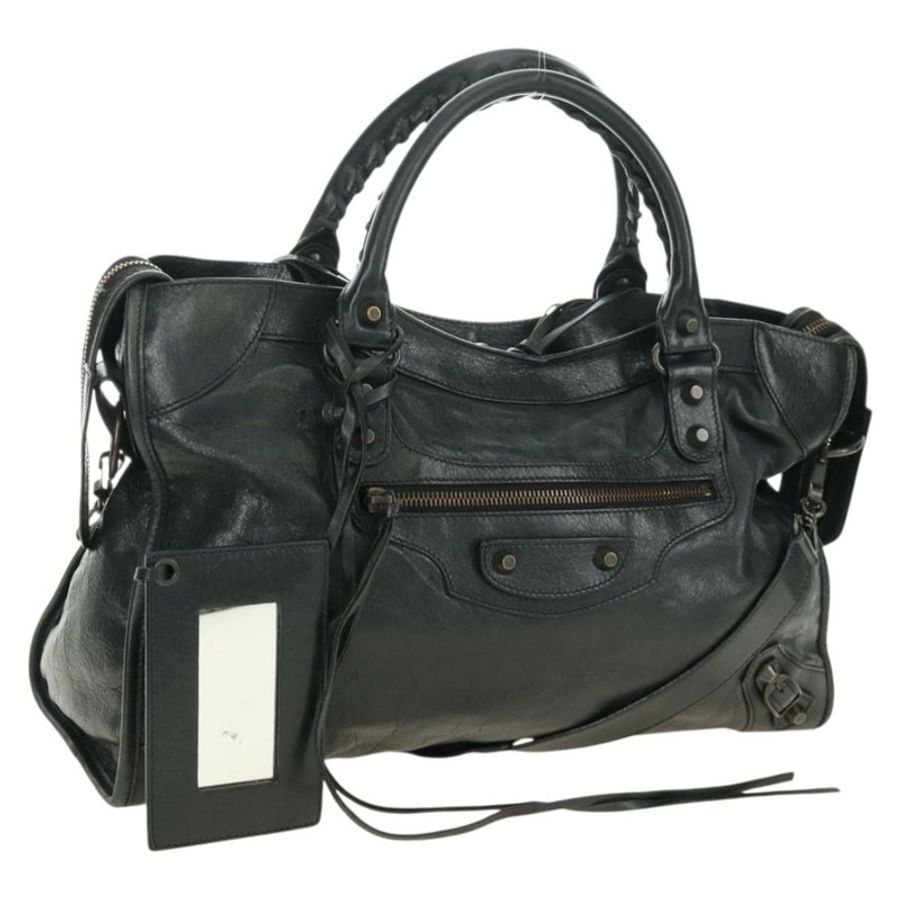 【日本直送】BALENCIAGA 城市手提包,皮革材質,兩用,黑色,貨號 115748,正品號 190388SAM-0